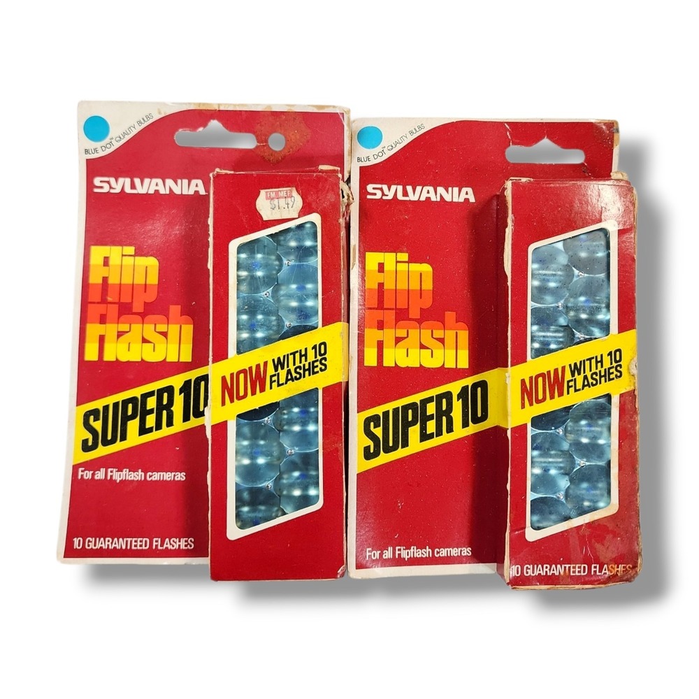 Sylvania Flip Flash Super 10 Flash Bar Blue Dot 10 flashes per pack Lot of 2